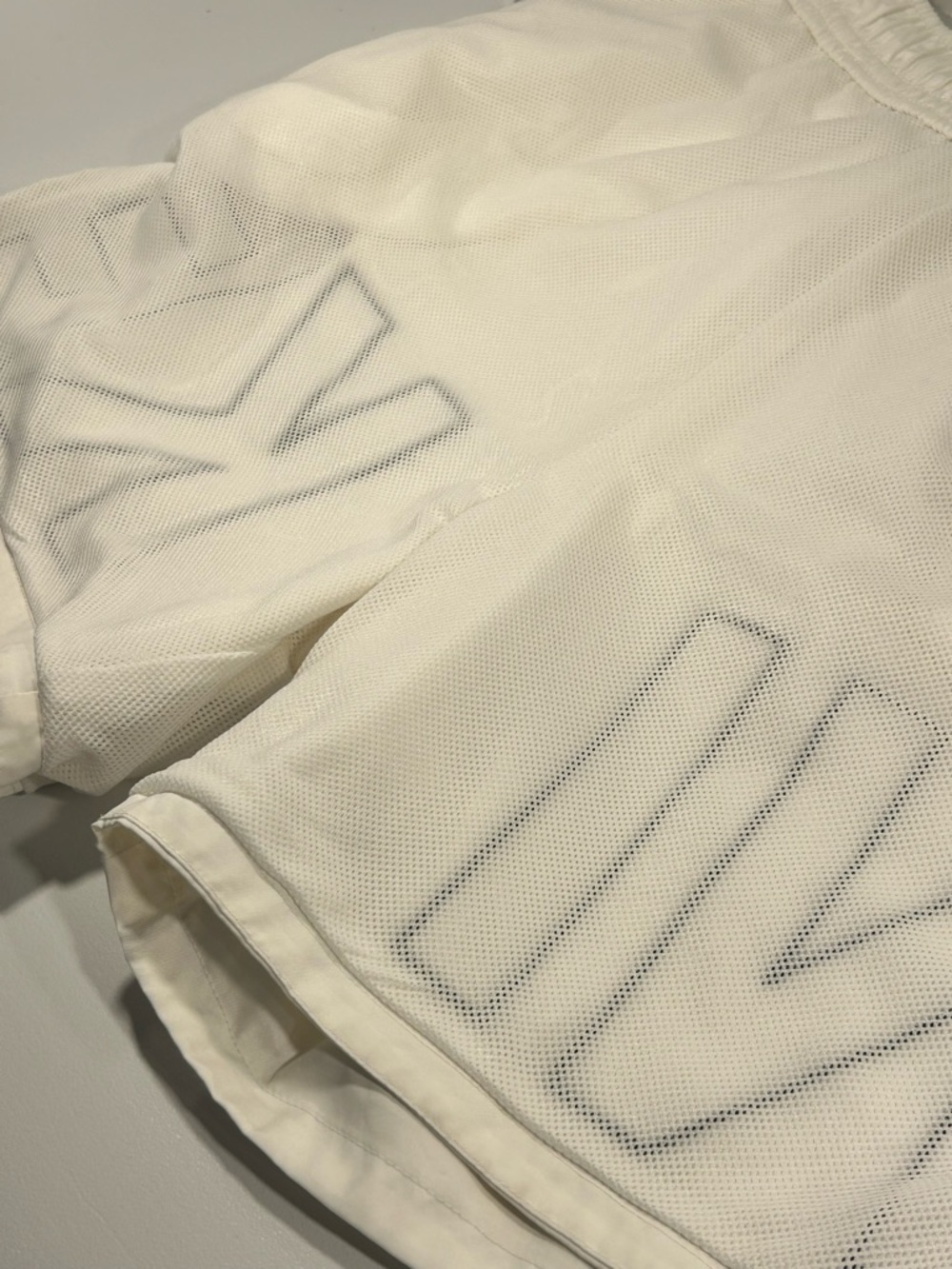 Nike Swim Trunks Mens Medium White Spellout Logo Athletic Shorts Lined - Picture 9 of 11